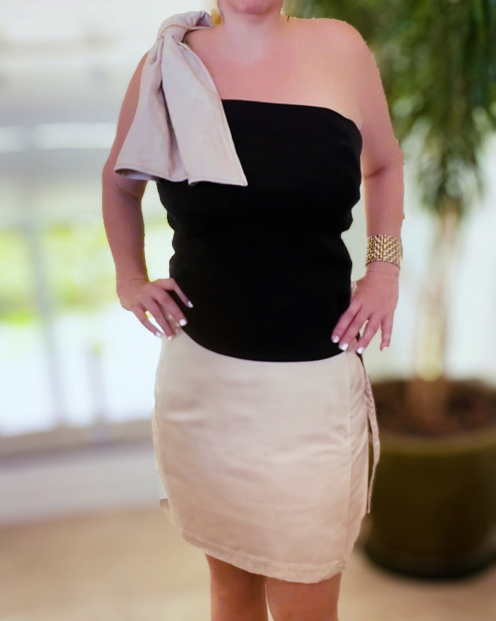VINTAGE LINEN BOW SKIRT